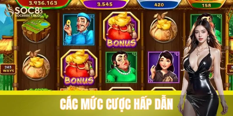 Các mức cược hấp dẫn của tựa game slot ăn khế trả vàng 